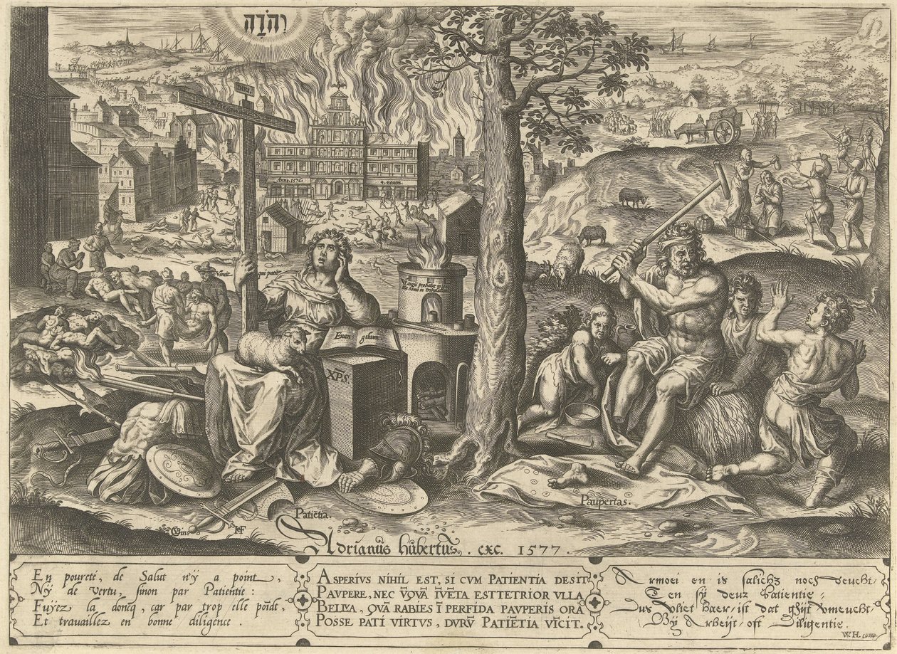 Paciência na adversidade Alegorias de Pobreza e Riqueza (título da série) de Hans Collaert (I)