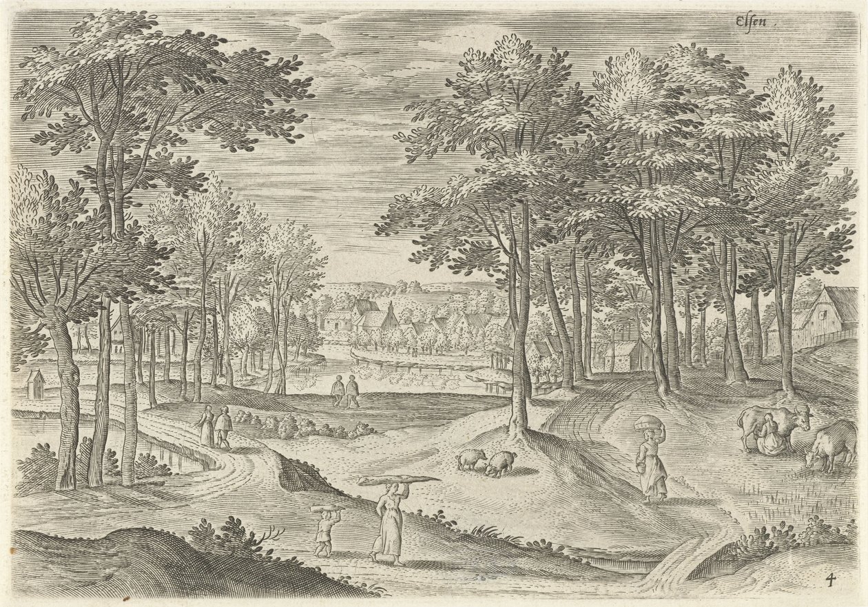 Vista de Ixelles
Ixelles (título sobre o objecto)
Vistas de Bruxelas (título da série) de Hans Collaert (I)