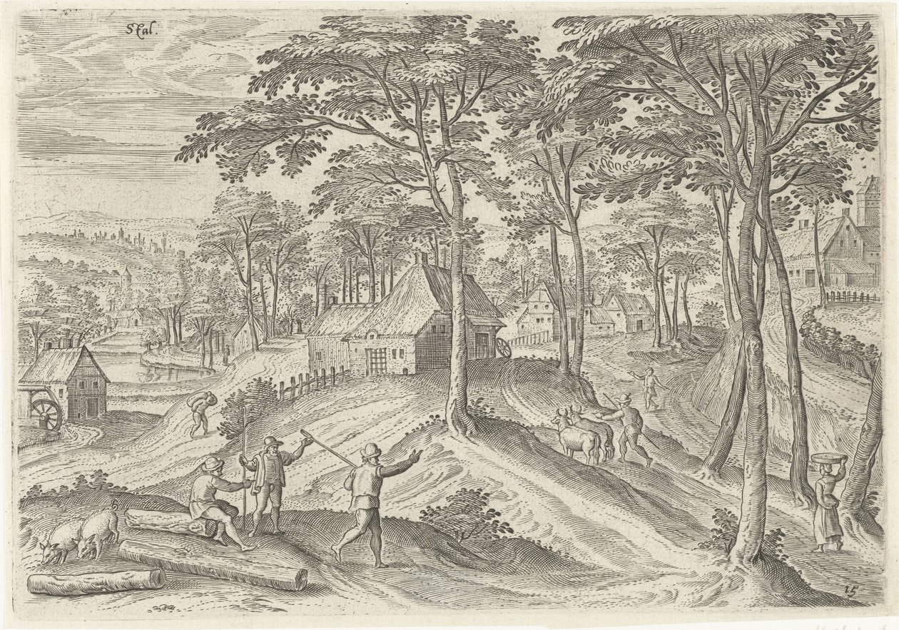 Vista do Estábulo
Estável (título sobre o objecto)
Vistas de Bruxelas (título da série) de Hans Collaert (I)