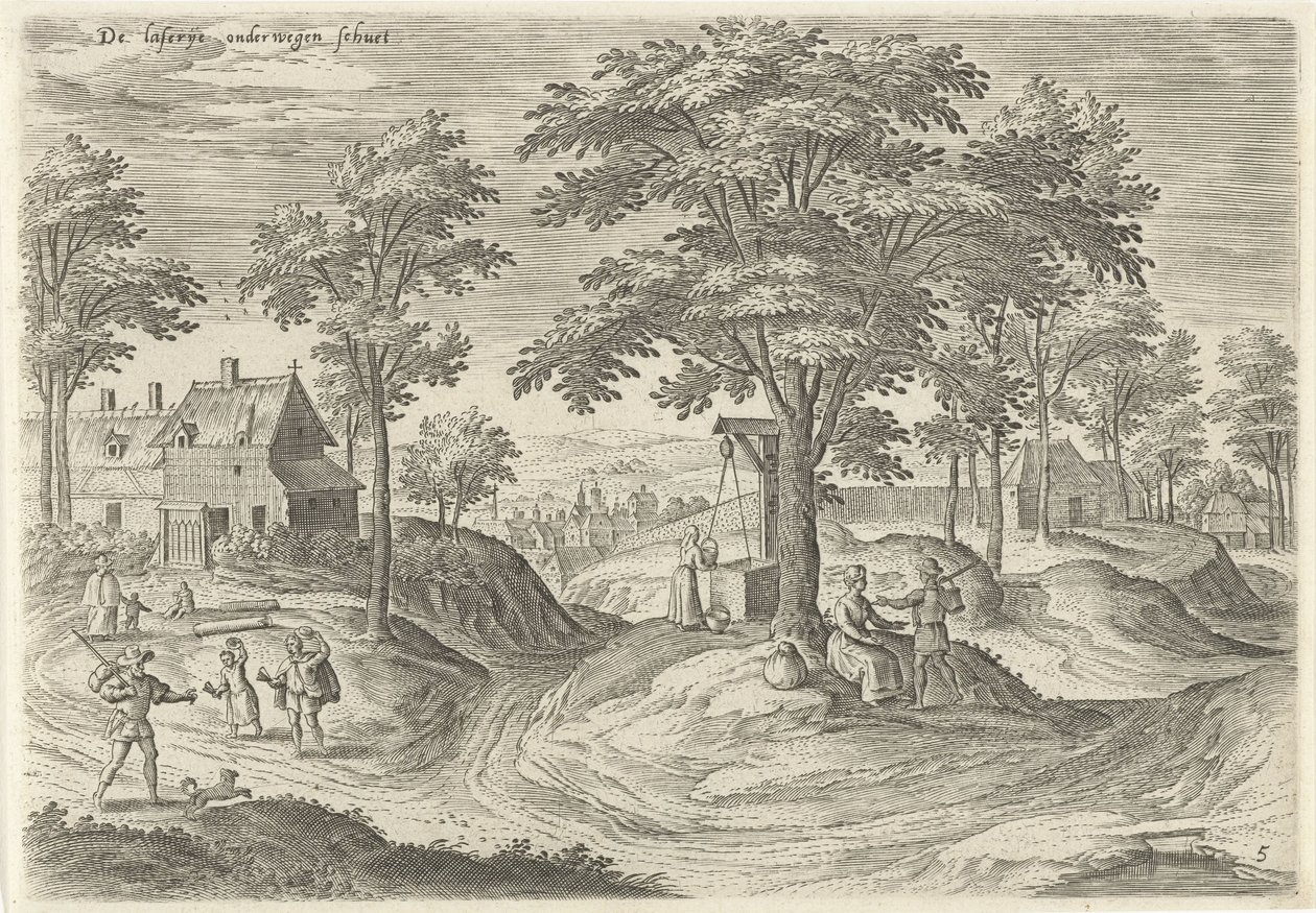Vista da casa do leproso em Scheut
De laserije onderwegen schuet (título sobre o objecto)
Vistas dos arredores de Bruxelas (título da série) de Hans Collaert (I)