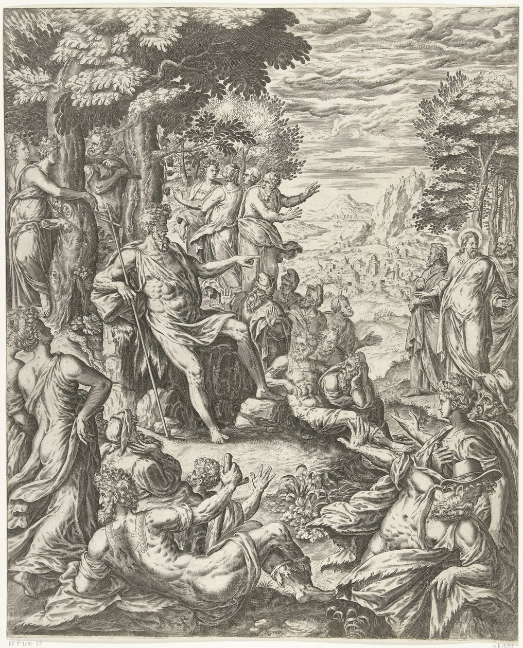 João Baptista prega à multidão de Hans Collaert (I)