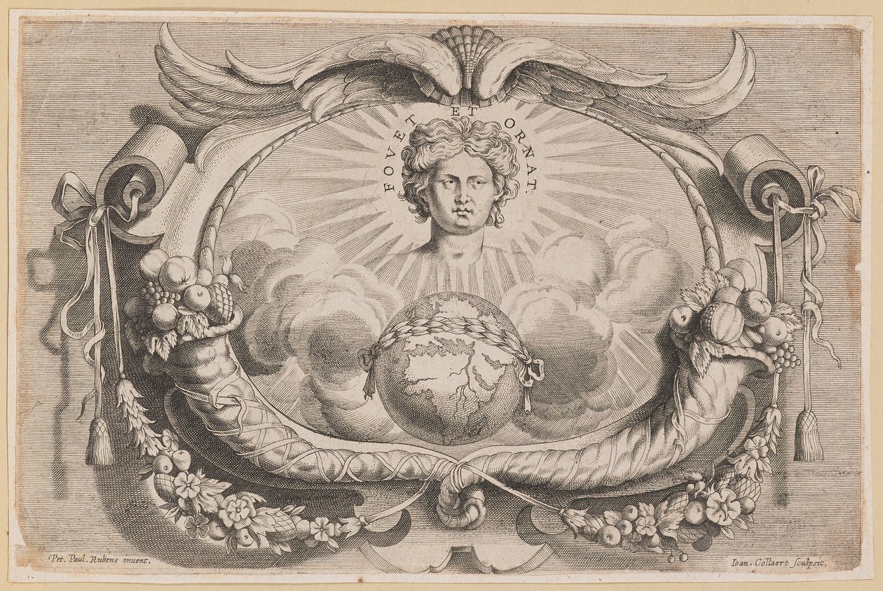 Dispositivo de impressão para Jan van Keerbergen: vinheta para Biblia Cum Glossa Ordinaria de Hans Collaert the Younger