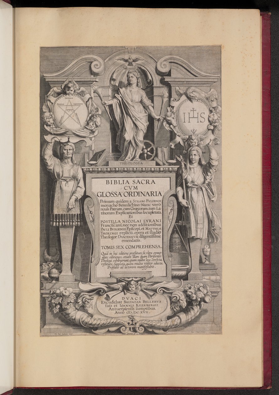 Página de título para a Bíblia Sagrada de Hans Collaert the Younger after Sir Peter Paul Rubens