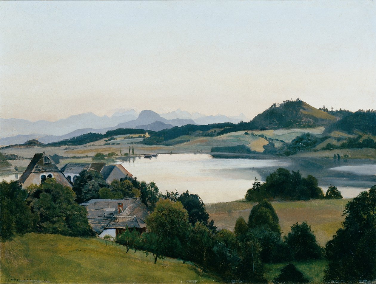 Paisagem caríntia (Lago Kraiger com Ulrichsberg) de Hans Frank