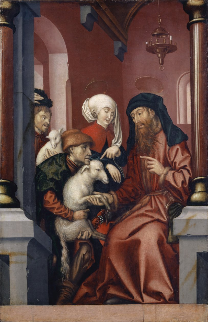 Joachim e Anne escolhendo um Cordeiro para o Sacrifício, 1512 de Hans Fries