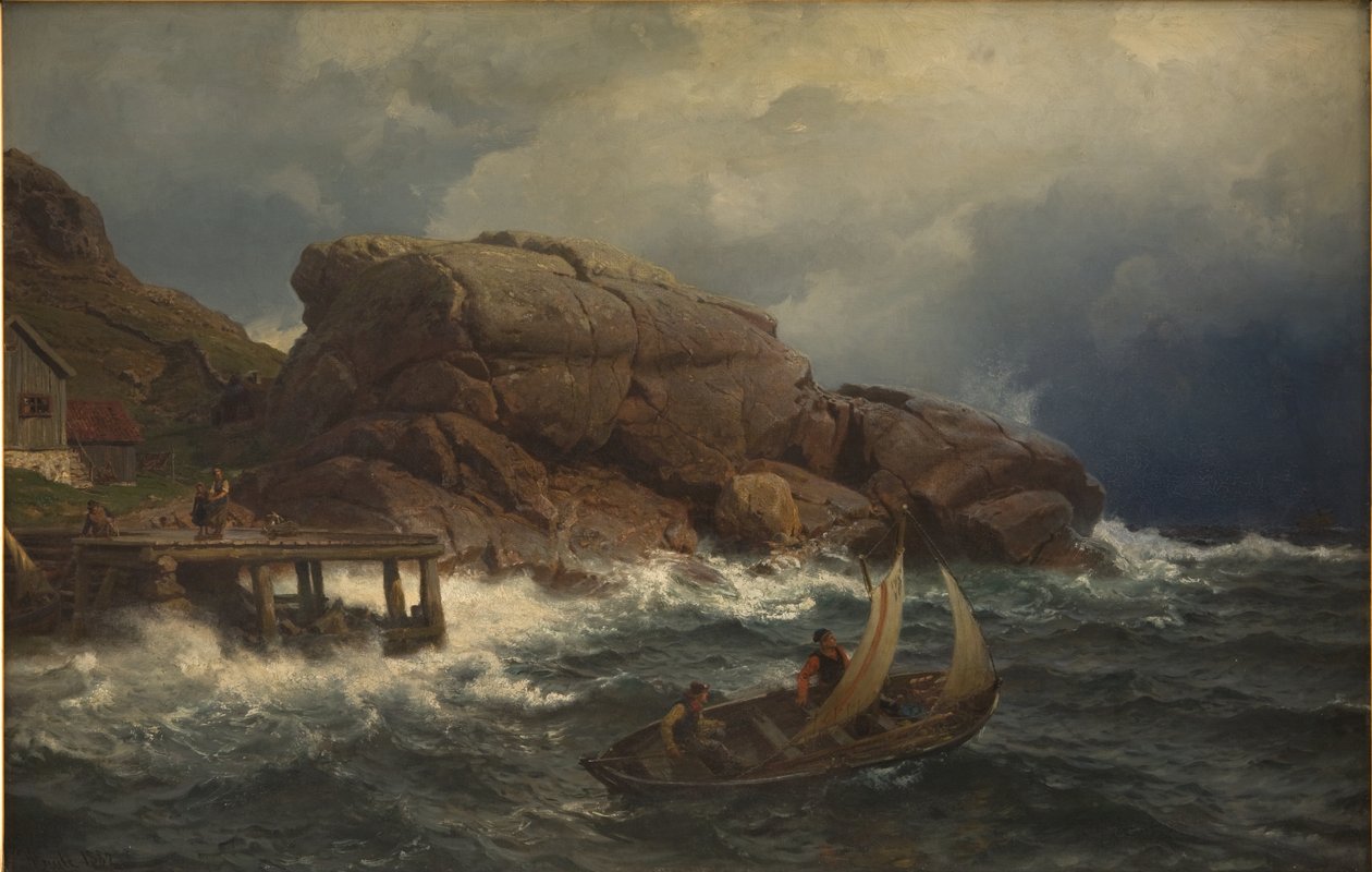 Um porto norueguês de Hans Gude