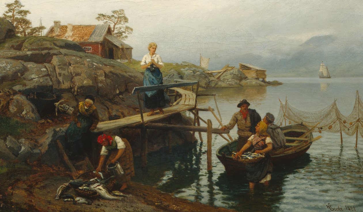 Depois da pesca (Casa da pesca) de Hans Gude