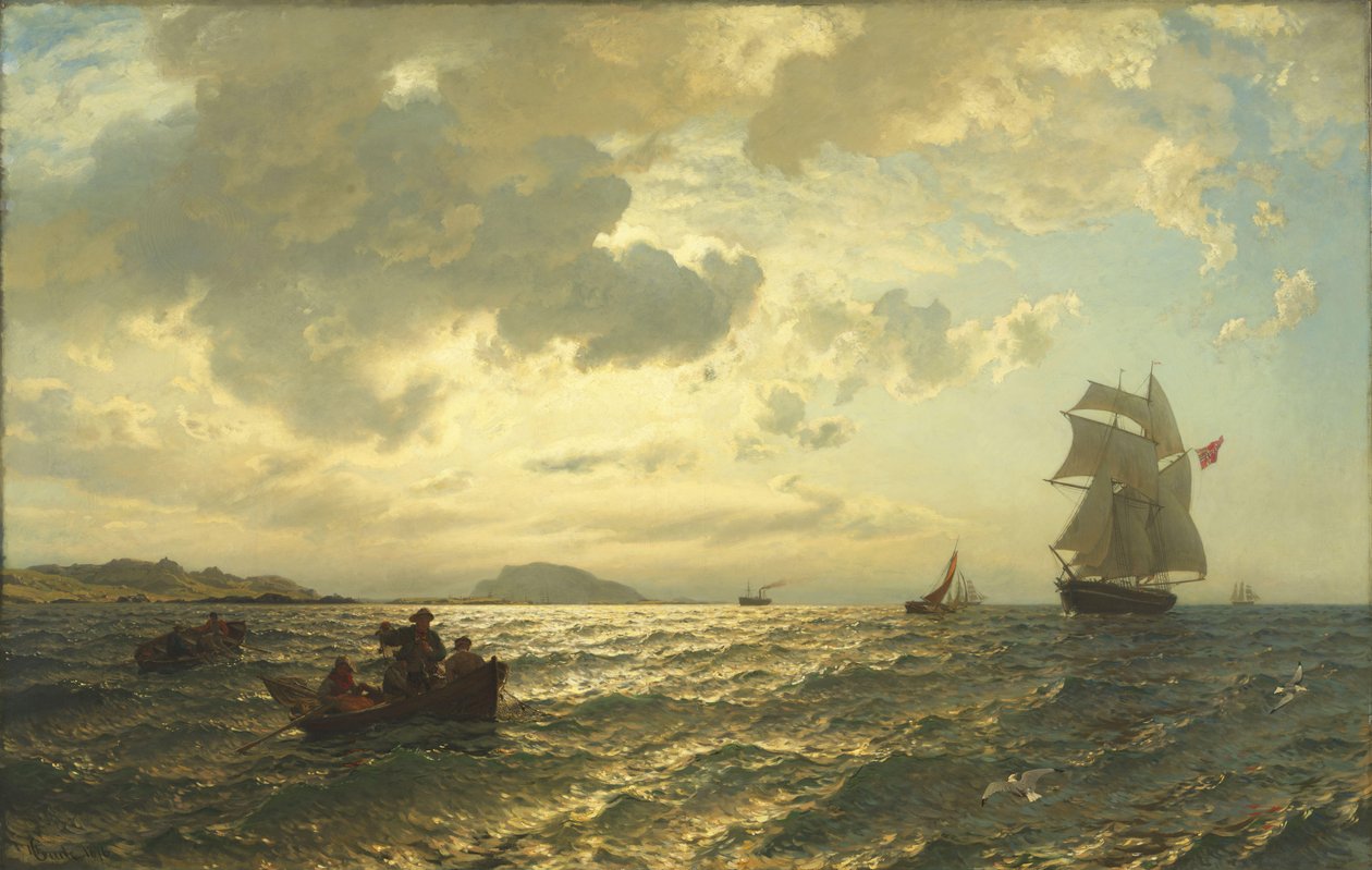 Brisa fresca na costa norueguesa de Hans Gude