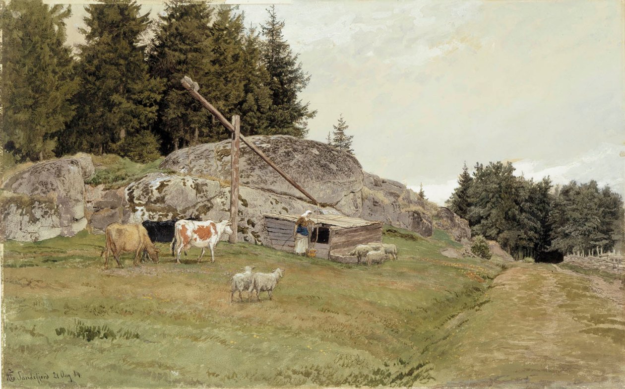 Paisagem de Sandefjord de Hans Gude