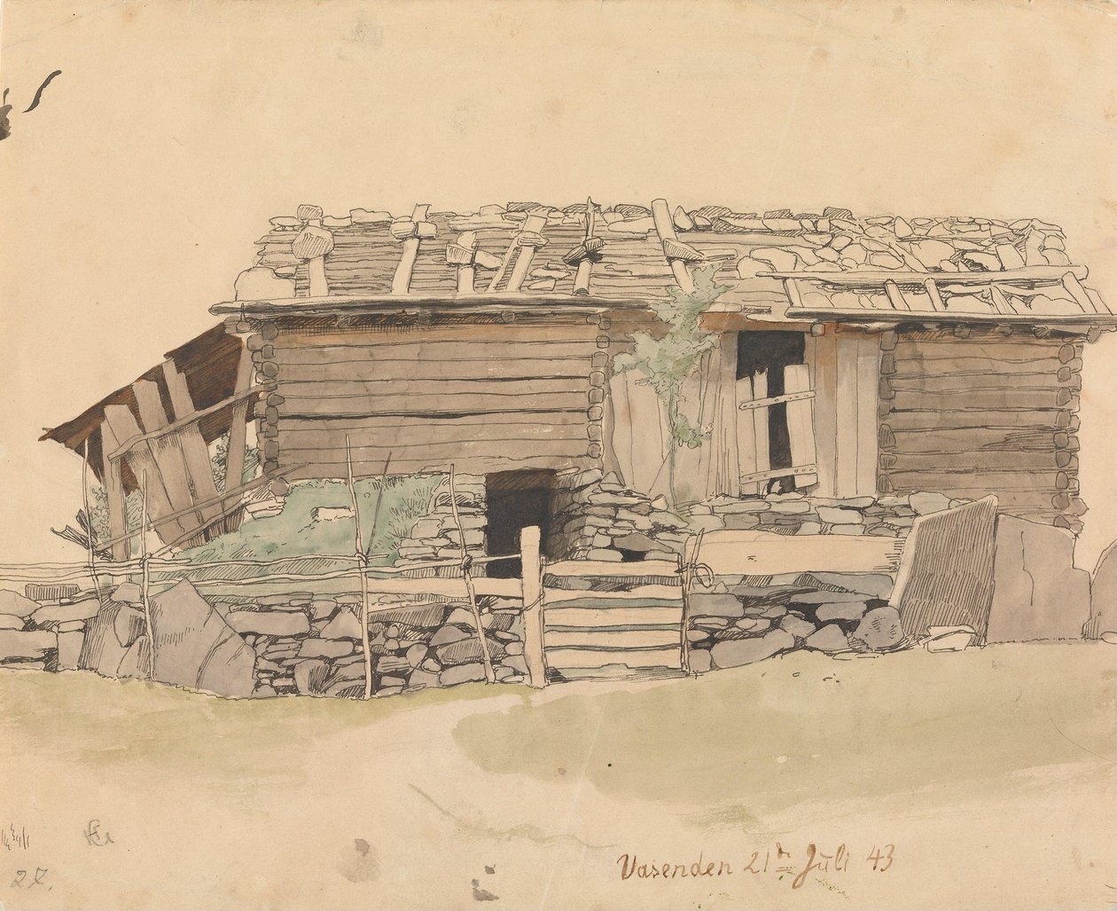 Celeiro e estaleiro de esqui, Vassenden de Hans Gude