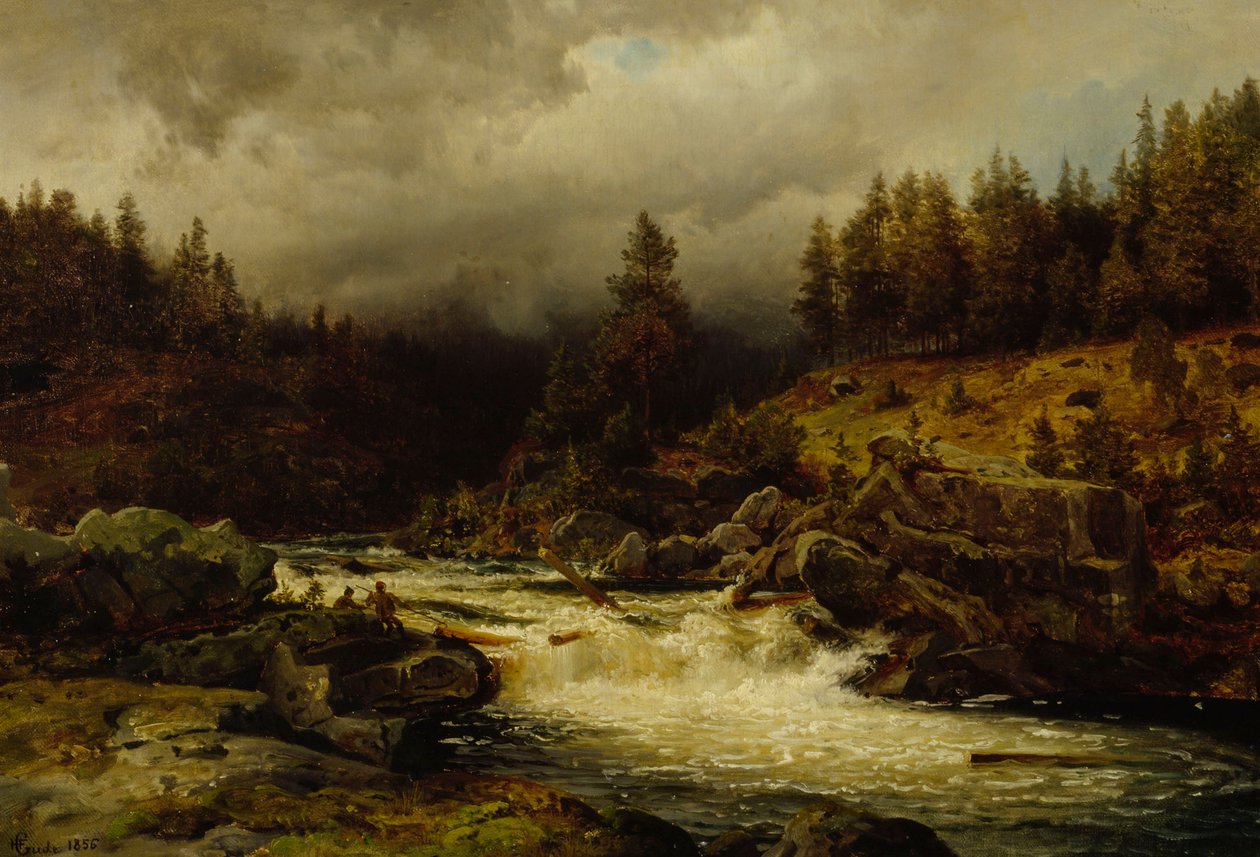 Rápidos na Noruega de Hans Gude