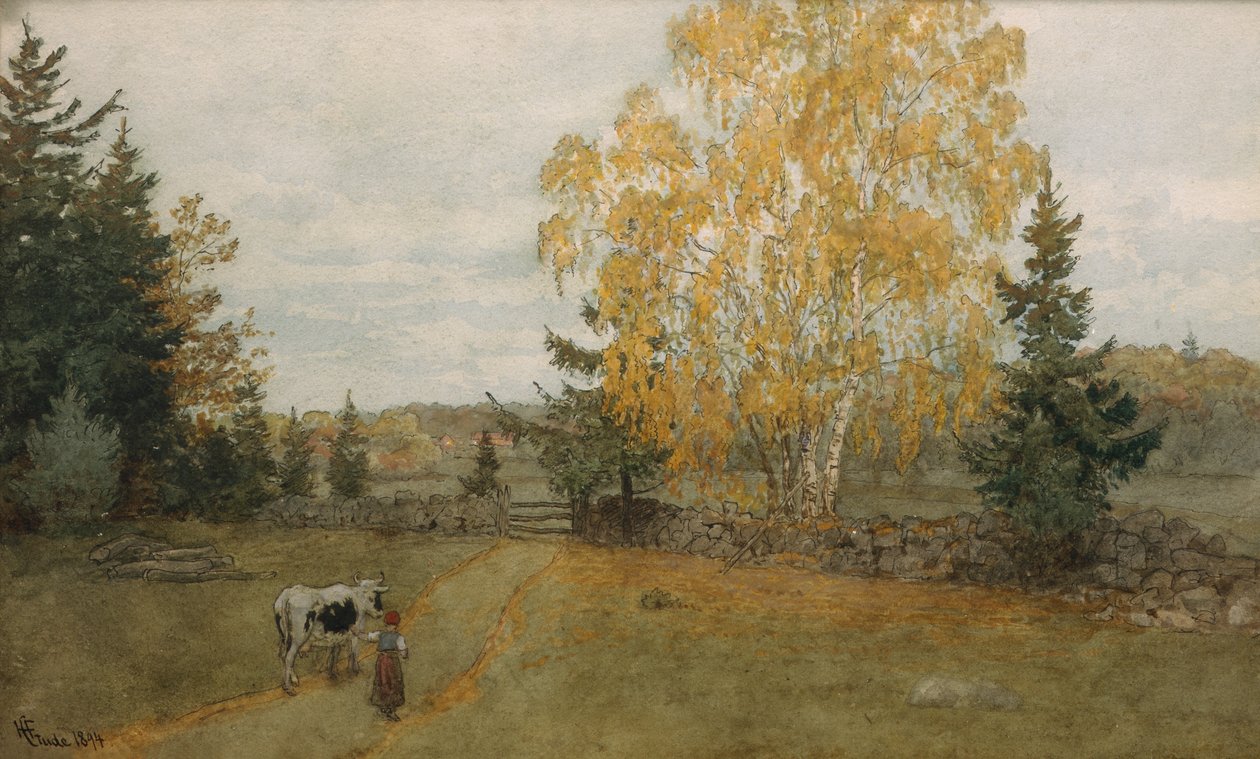 Pôr do sol de Hans Gude