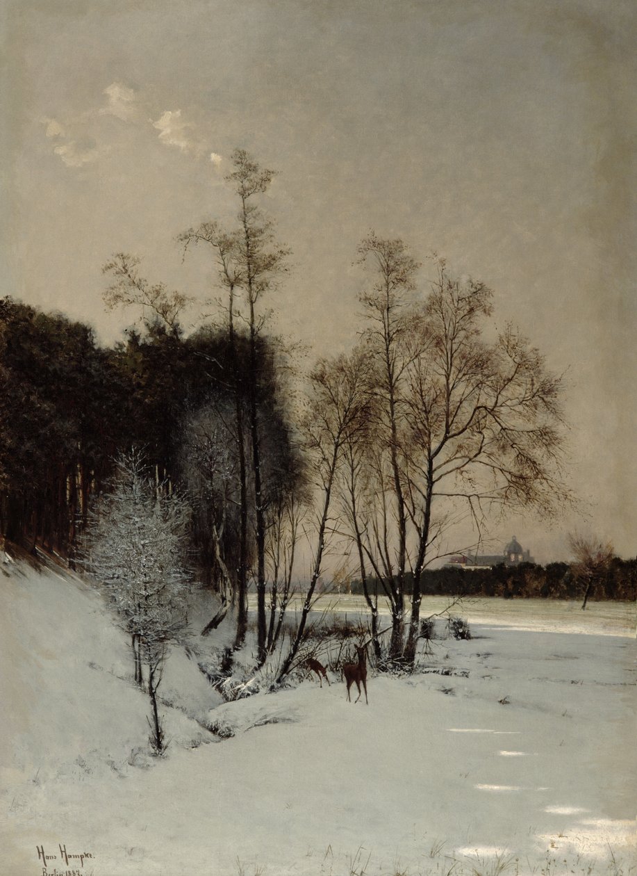 Uma visão de inverno em Posen, 1887 de Hans Hampke