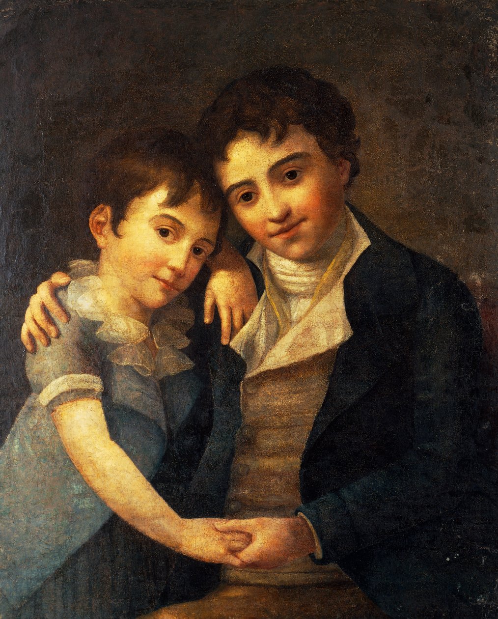 Retrato de Franz Xaver Wolfgang (1791-1844) e Karl Thomas (1784-1858), filhos de Wolfgang Amadeus Mozart (1756-1791), Pintado por Hans Hansen (1769-1828) de Hans Hansen