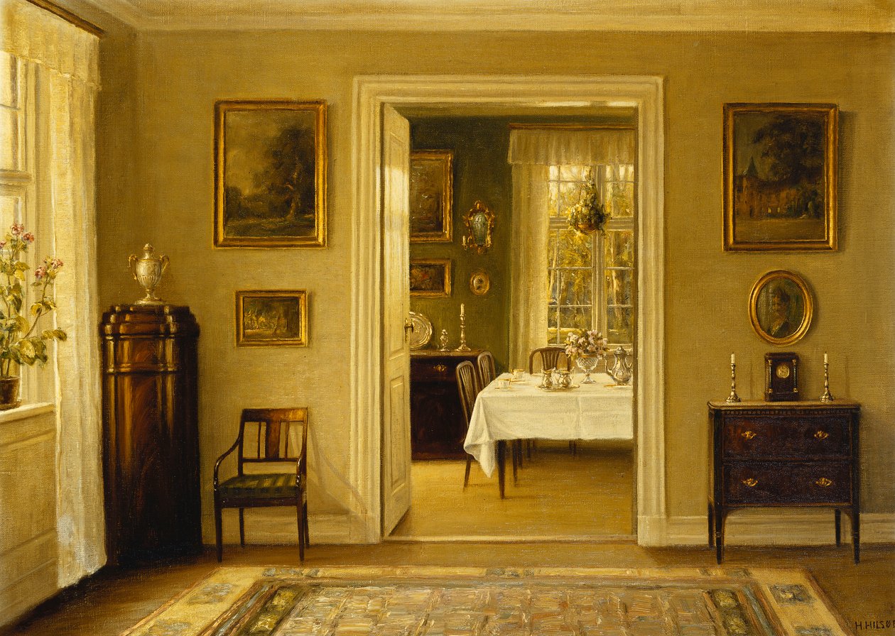 Olhar para a Sala de Jantar de Hans Hilsoe