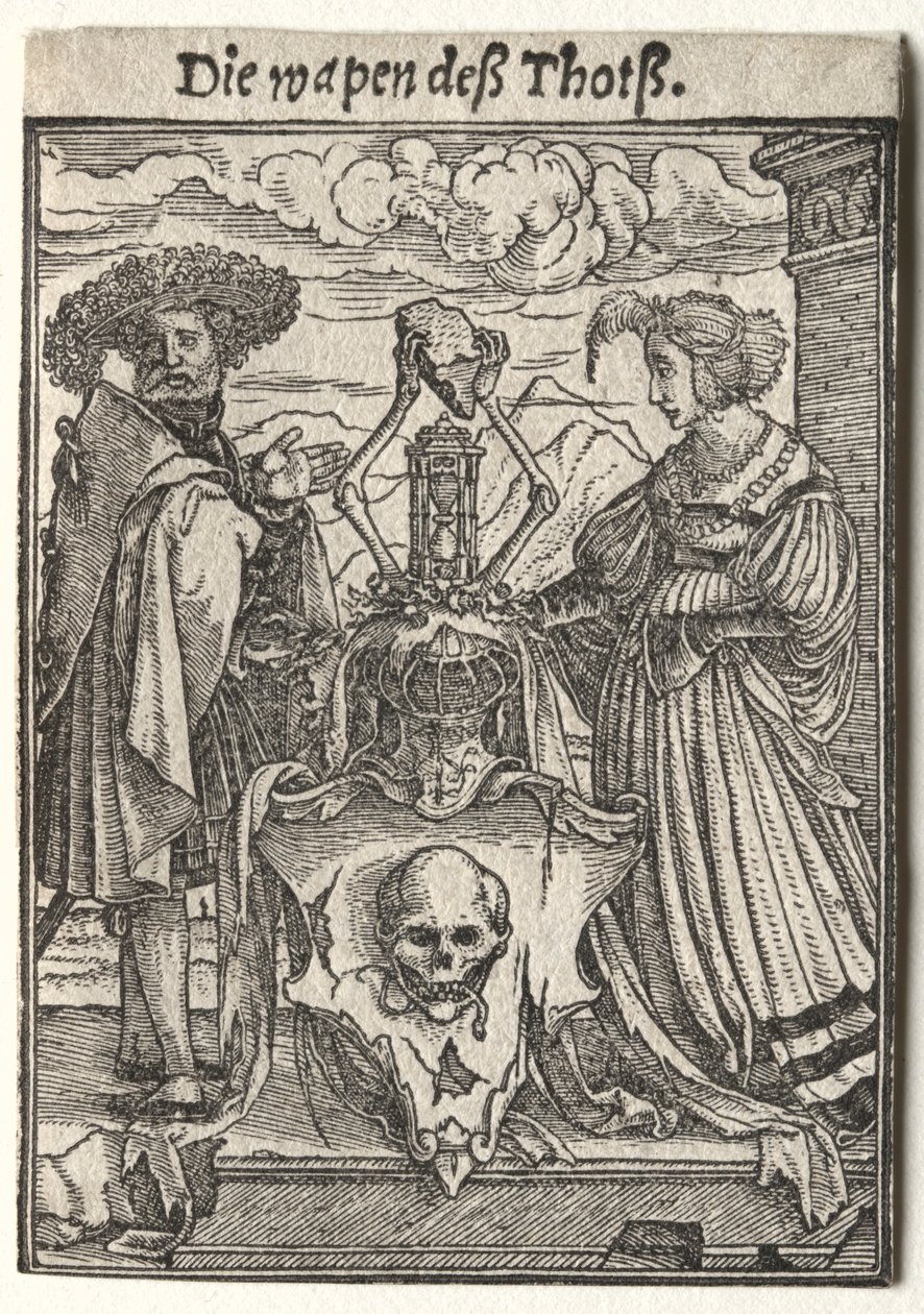 Dança da Morte: O Brasão da Morte. de Hans Holbein