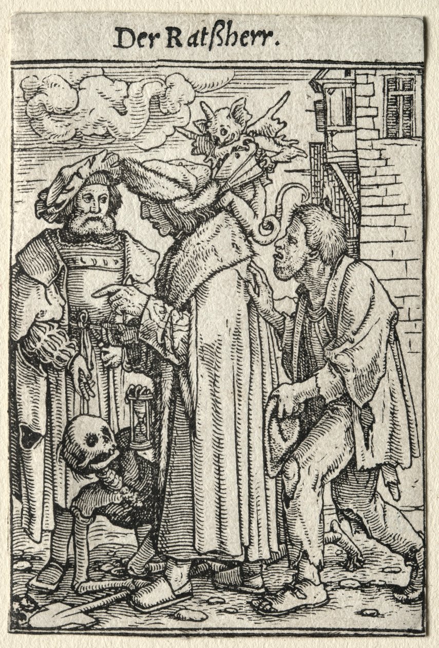 Dança da Morte: O Conselheiro. de Hans Holbein