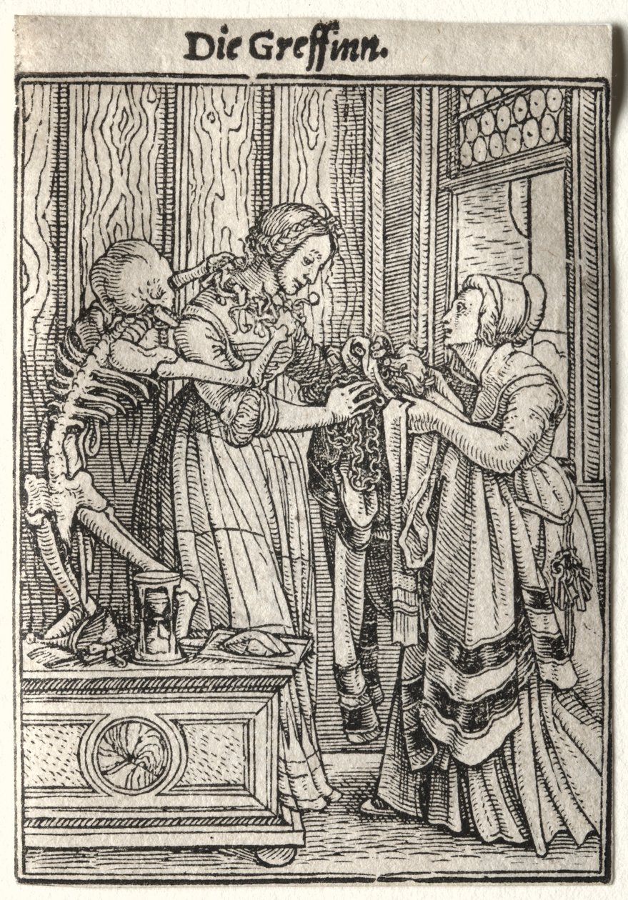 Dança da Morte: A Condessa. de Hans Holbein