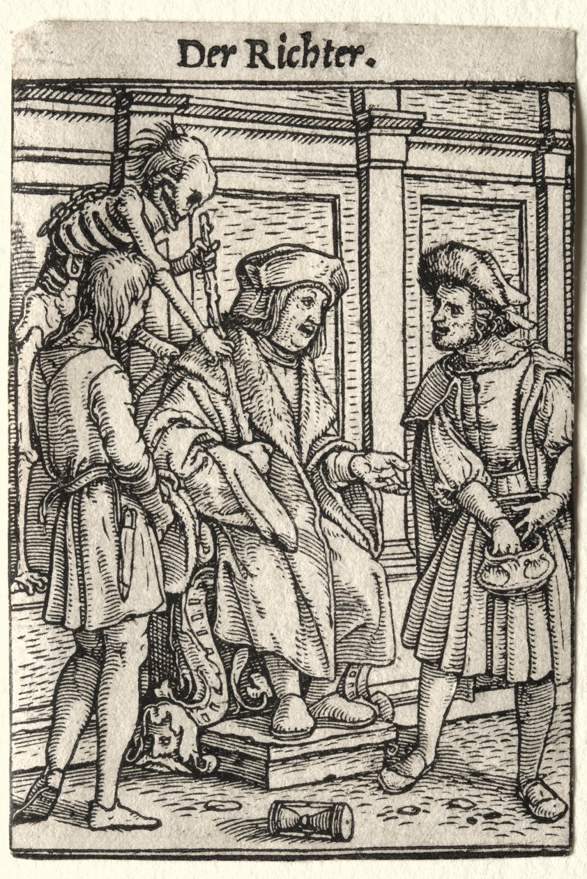 Dança da Morte: O Juiz. de Hans Holbein