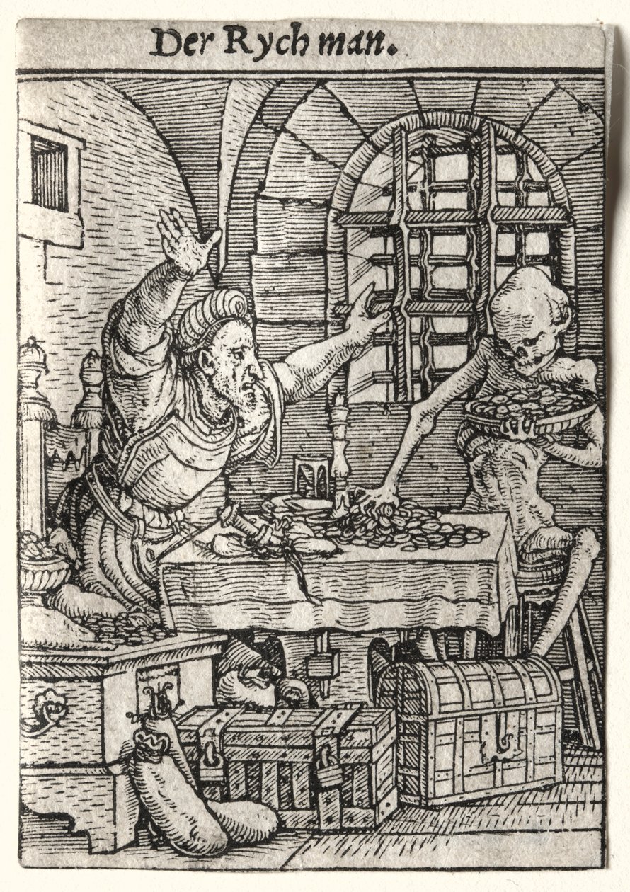 Dança da Morte: O Miserável, c. 1526 de Hans Holbein