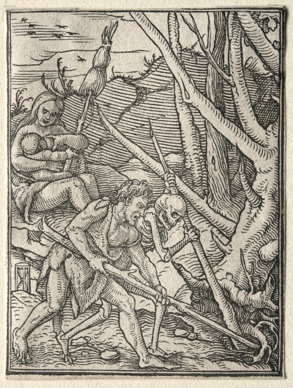 A Dança da Morte: Adam Lavrando a Terra de Hans Holbein