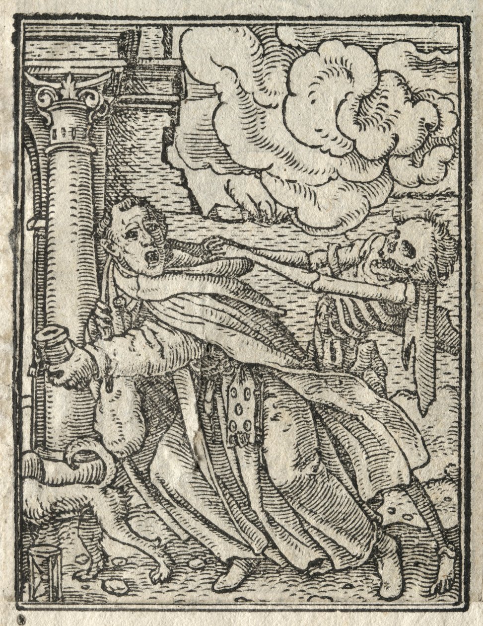 A dança da morte: o frei mendigo, a freira. de Hans Holbein