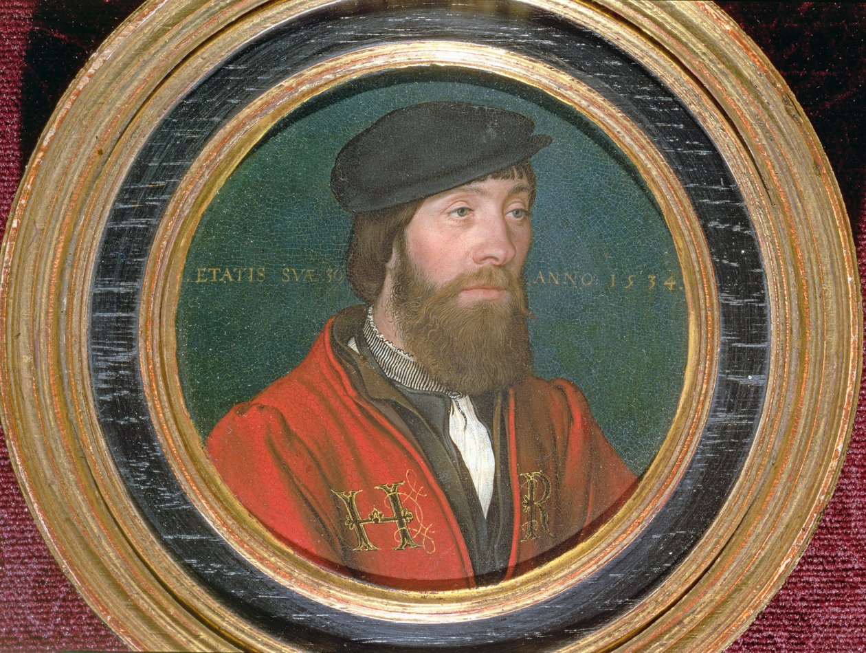 Um dignitário na corte do rei Henrique VIII da Inglaterra, 1534 (par de 72442) de Hans Holbein der Jüngere