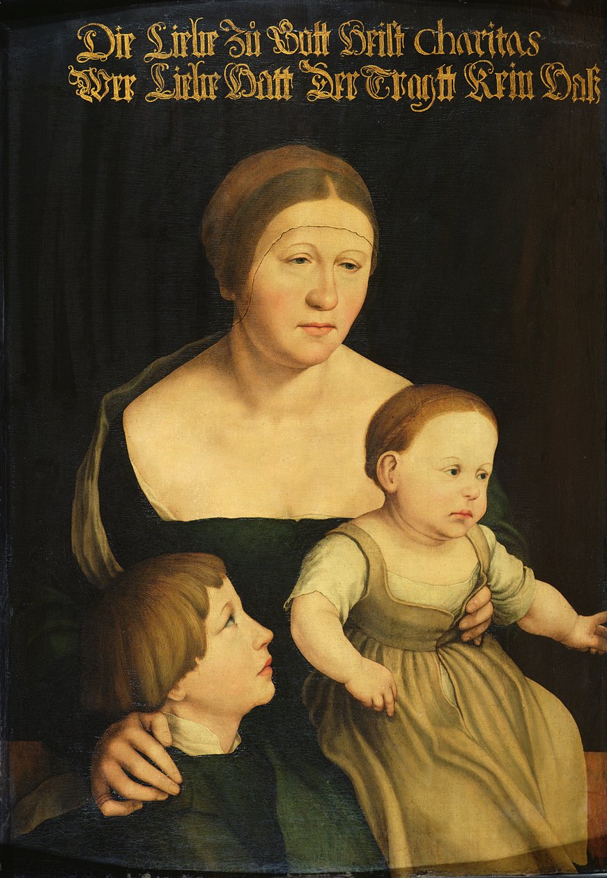 Caridade ou a família do artista, c.1528 de Hans Holbein der Jüngere