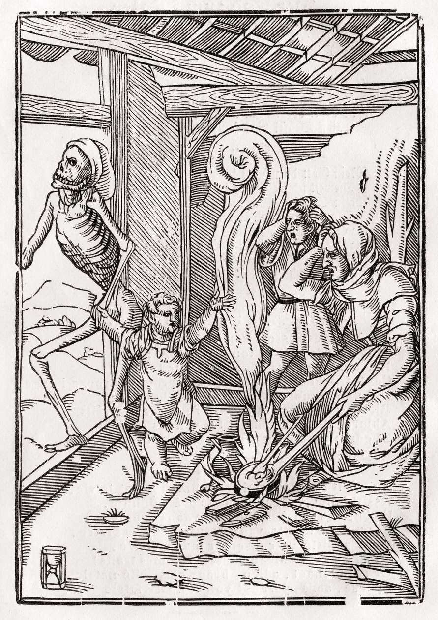 Morte vem para a criança, de &39;Der Todten Tanz&39;, publicado Basel, 1843 de Hans Holbein der Jüngere