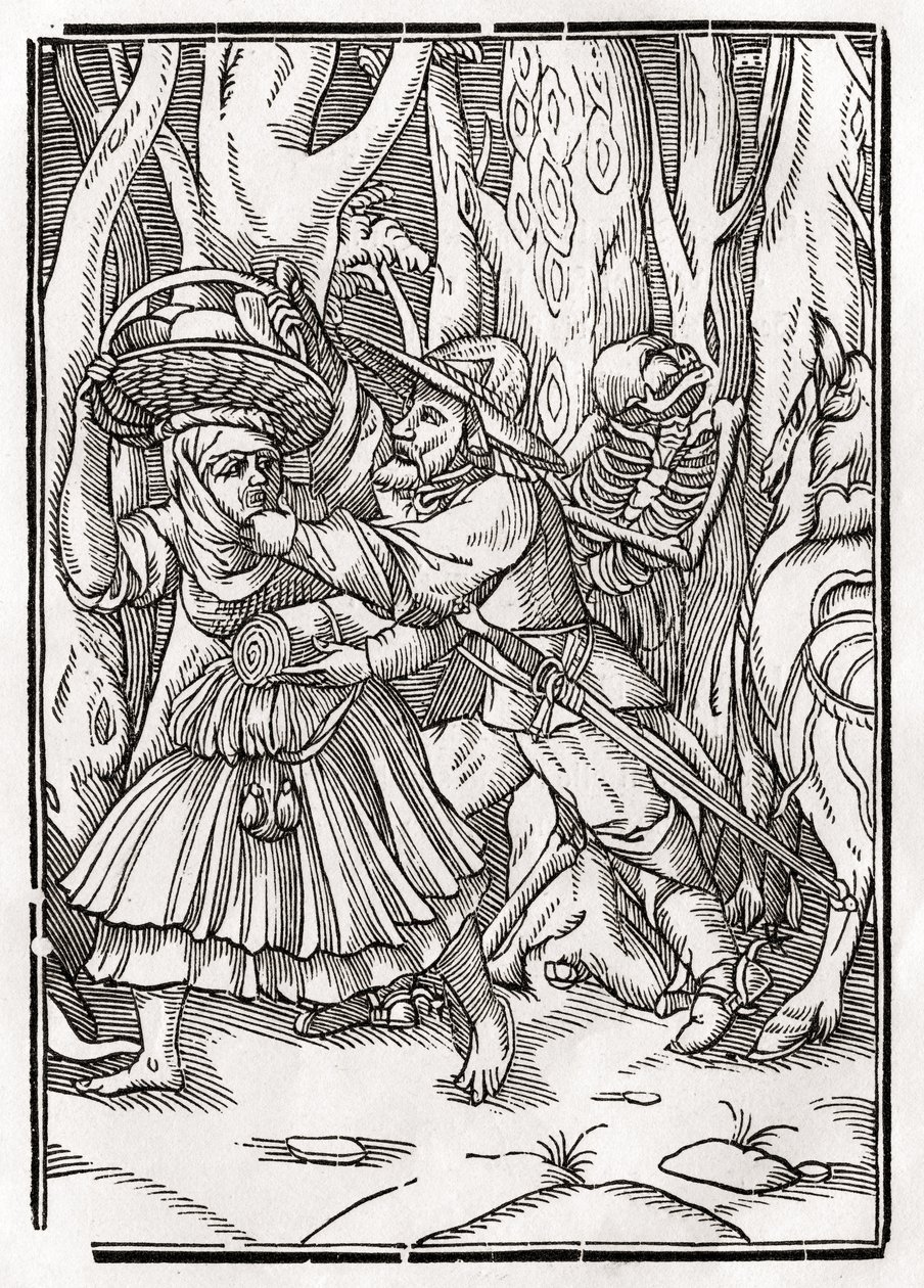 A morte vem para o ladrão, de &39;Der Todten Tanz&39;, publicado Basel, 1843 de Hans Holbein der Jüngere