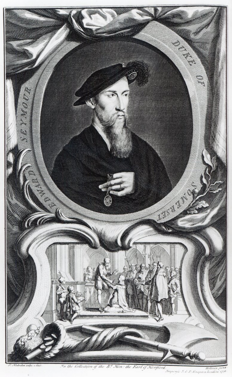 Edward Seymour, 1º Duque de Somerset, gravado por Jacobus Houbraken, 1738 de Hans Holbein der Jüngere
