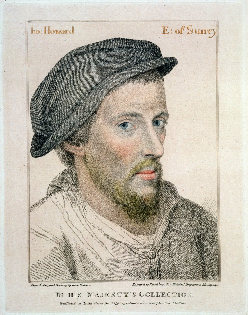 Henry Howard, conde de Surrey (c.1517-47) gravado por Francesco Bartolozzi (1727-1815) de Hans Holbein der Jüngere