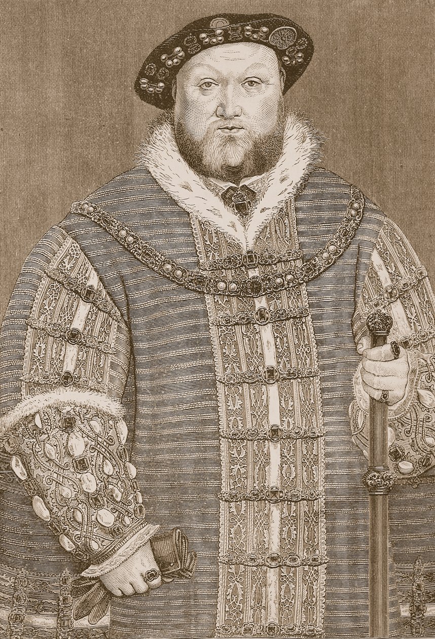 Henry VIII, ilustração de &39;História Ilustrada de Cassell da Inglaterra&39; (foto sépia) de Hans Holbein der Jüngere