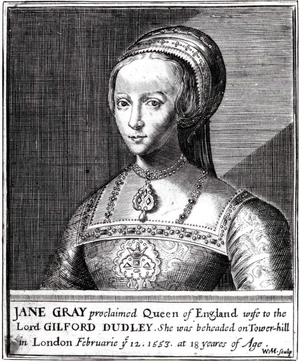 Jane Gray, gravada por William Marshall, 1648 de Hans Holbein der Jüngere