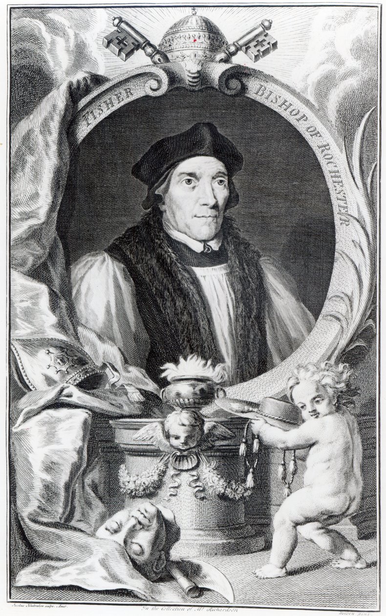 John Fisher, Bispo de Rochester, gravado por Jacobus Houbraken, c.1738-42 de Hans Holbein der Jüngere