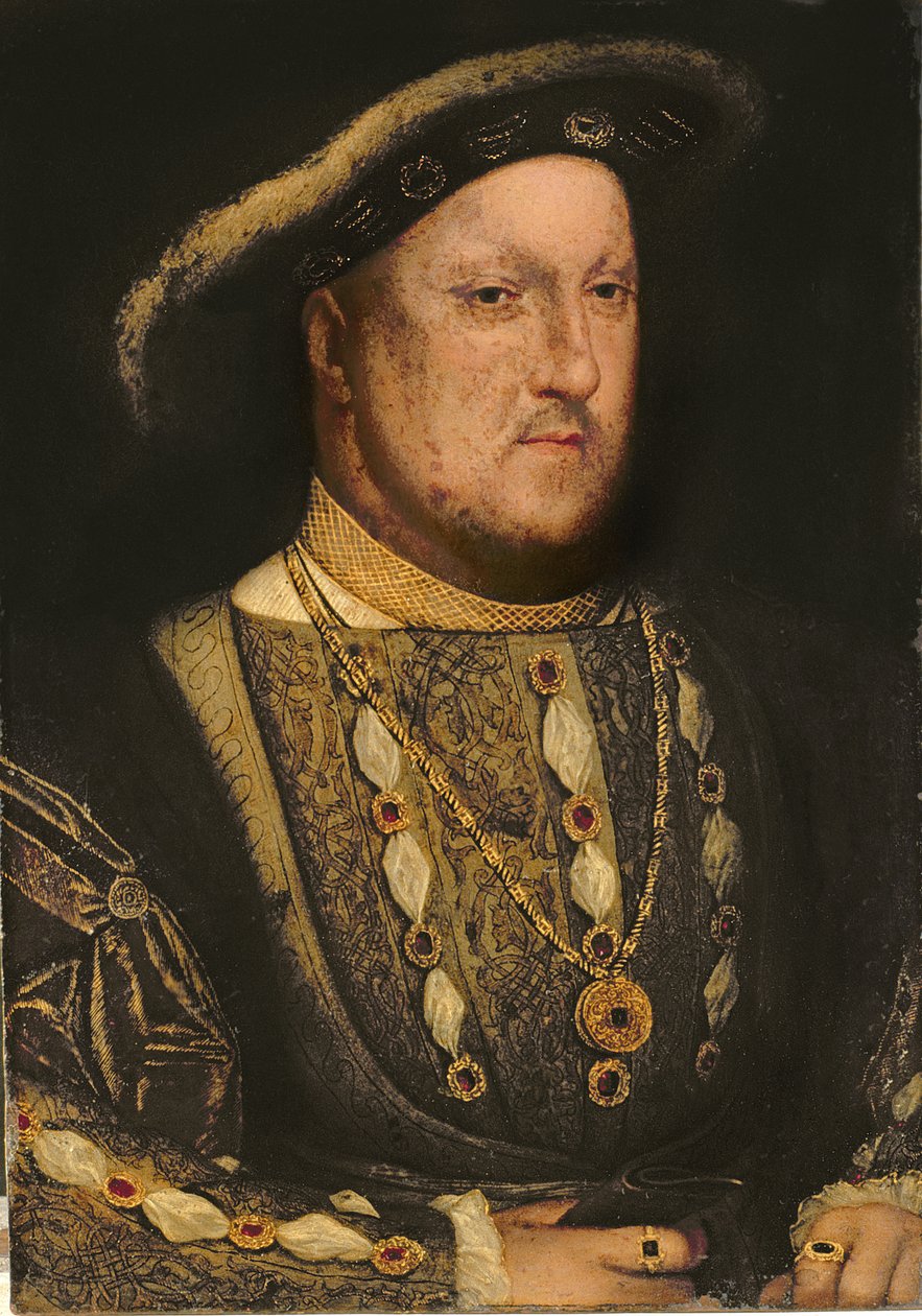 Retrato de Henrique VIII (1491-1547) c.1536 (cobre) de Hans Holbein der Jüngere