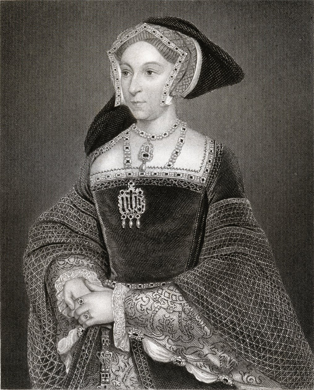 Retrato de Jane Seymour (c.1509-37) de &39;British Retratos Lodge&39;, 1823 de Hans Holbein der Jüngere