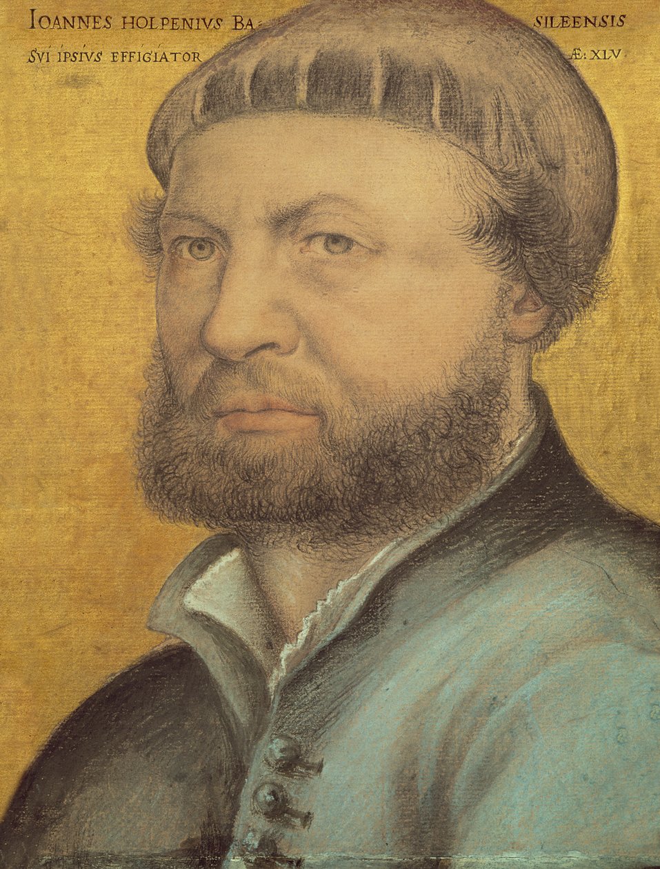 Auto-Retrato, 1542 (pastel sobre papel) de Hans Holbein der Jüngere