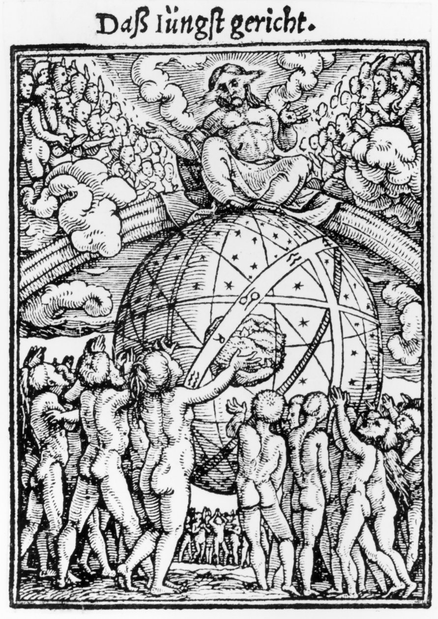O Juízo Final, de &39;The Dance of Death&39;, gravado por Hans Lutzelburger, c.1538 de Hans Holbein der Jüngere