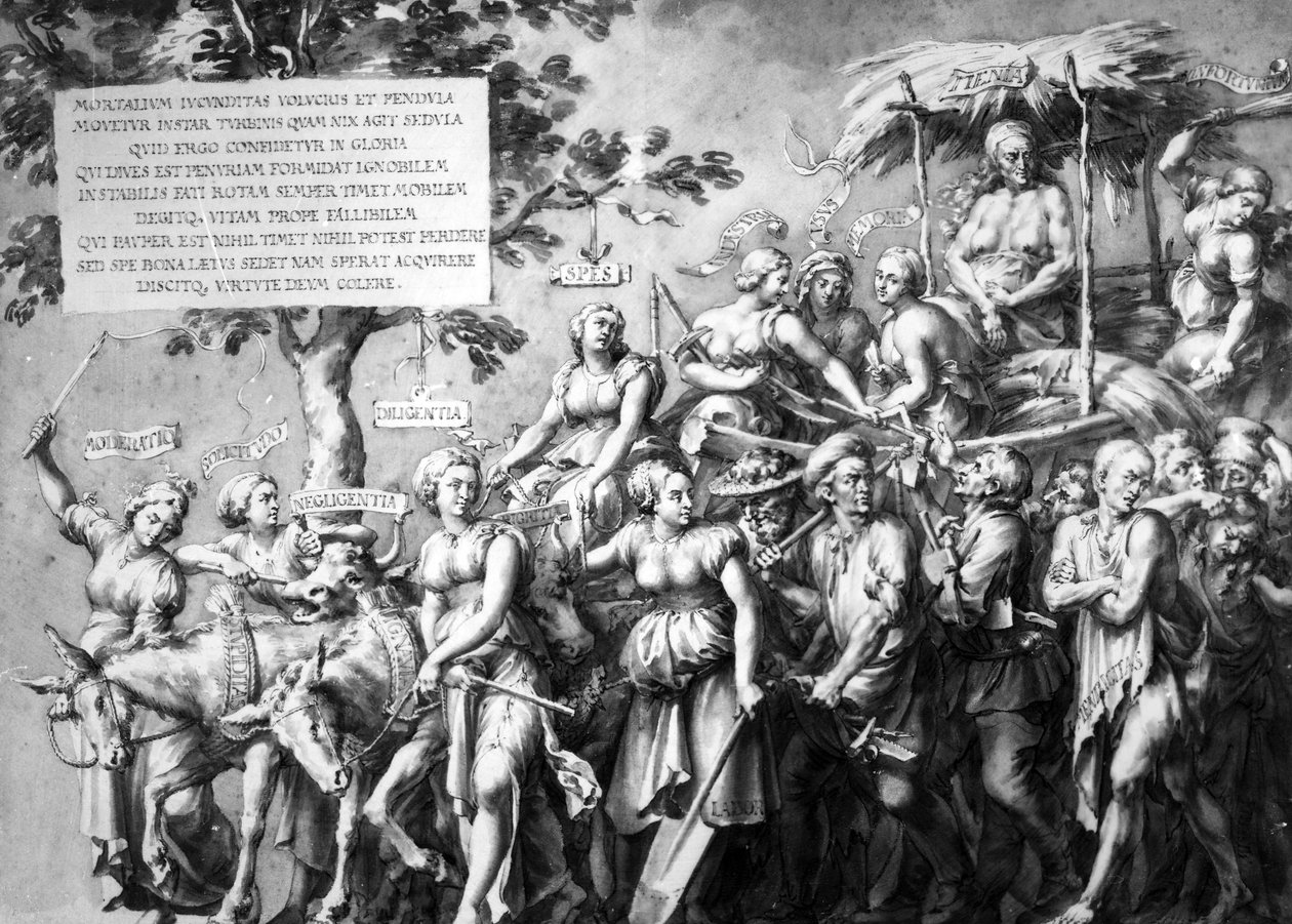 O Triunfo da Pobreza, desenhado por Jan de Bisschop, c.1650 (caneta, tinta e papel) de Hans Holbein der Jüngere