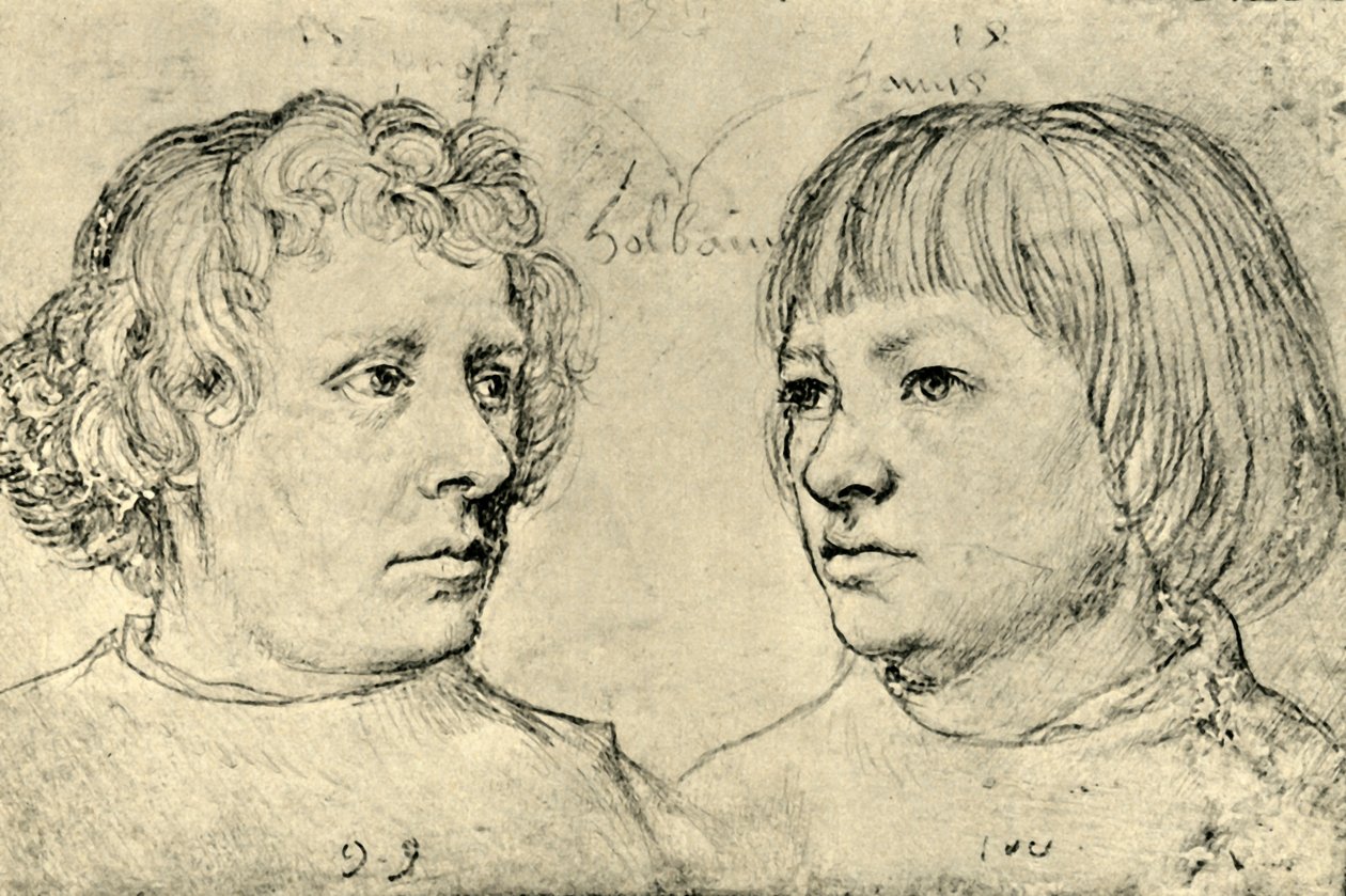 Ambrosius e Hans, filhos dos artistas, 1511, 1943. de Hans Holbein the Elder