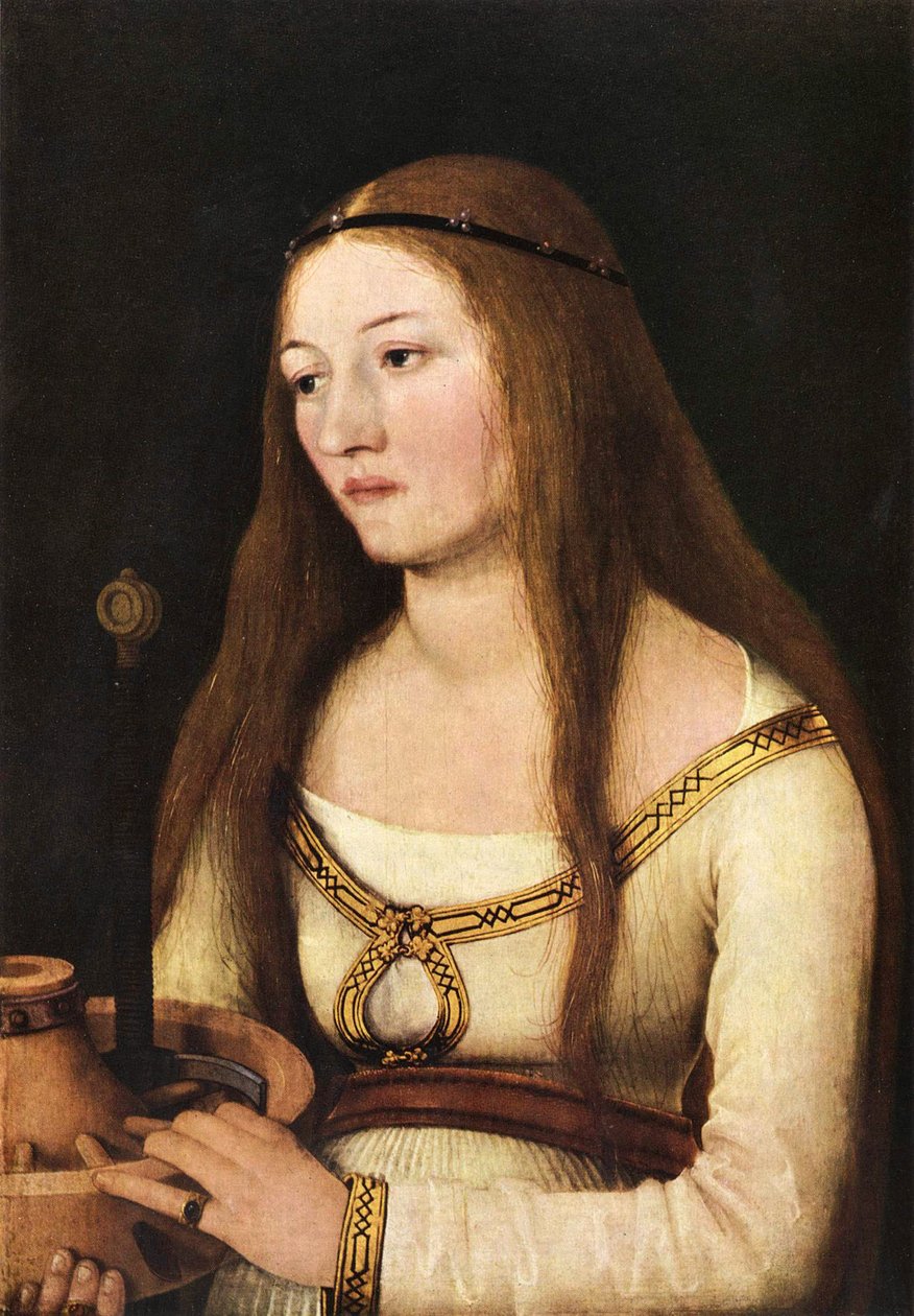 Katharina Schwarz com os atributos da sua santa homónima de Hans Holbein the Elder