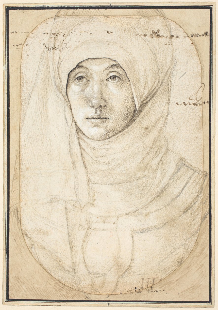 Retrato de uma mulher [reto] de Hans Holbein the Elder