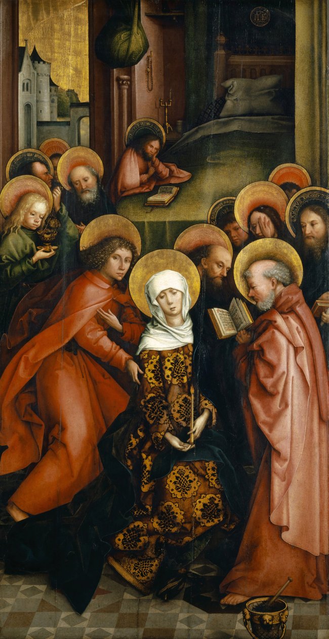 A Morte da Virgem, Asa Pintada do Afra-Retábulo, 1490 de Hans Holbein the Elder