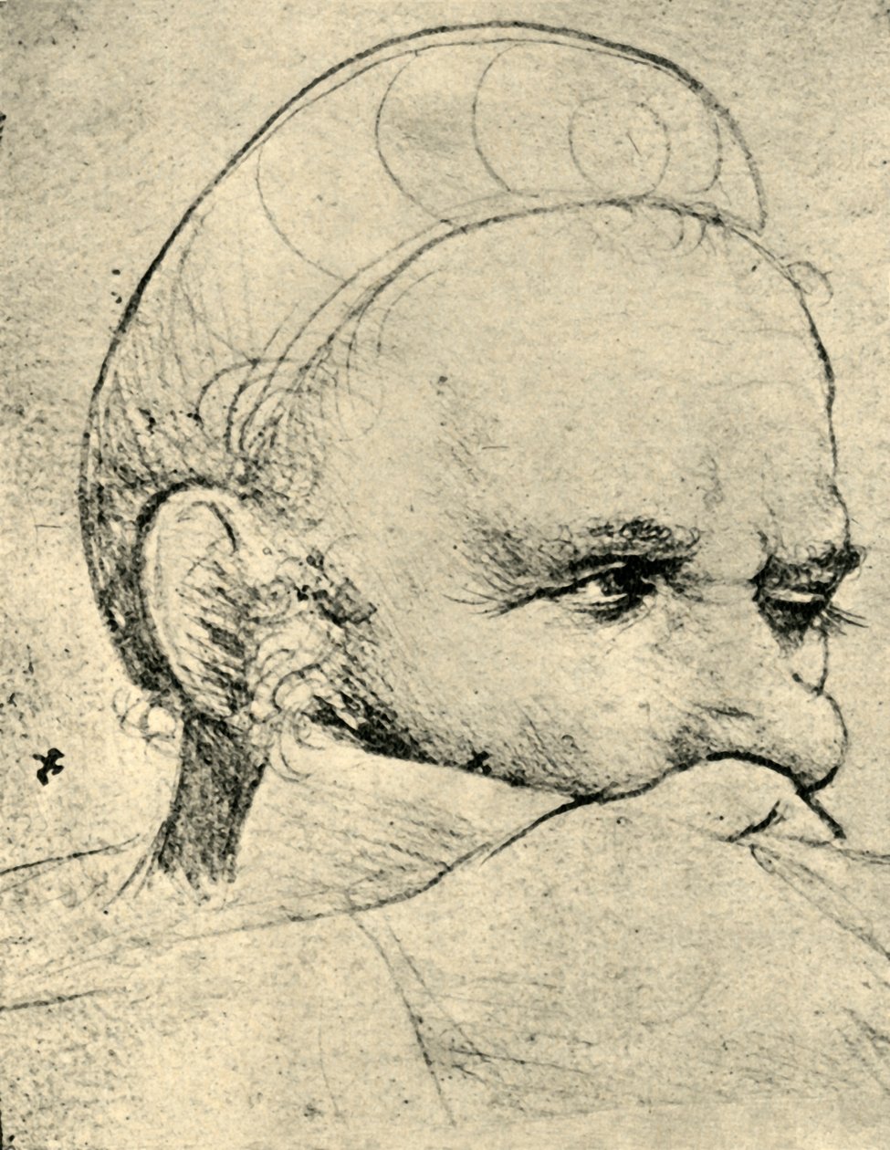 A cabeça de um besteiro mirando, 1514-1515, 1943. de Hans Holbein the Elder