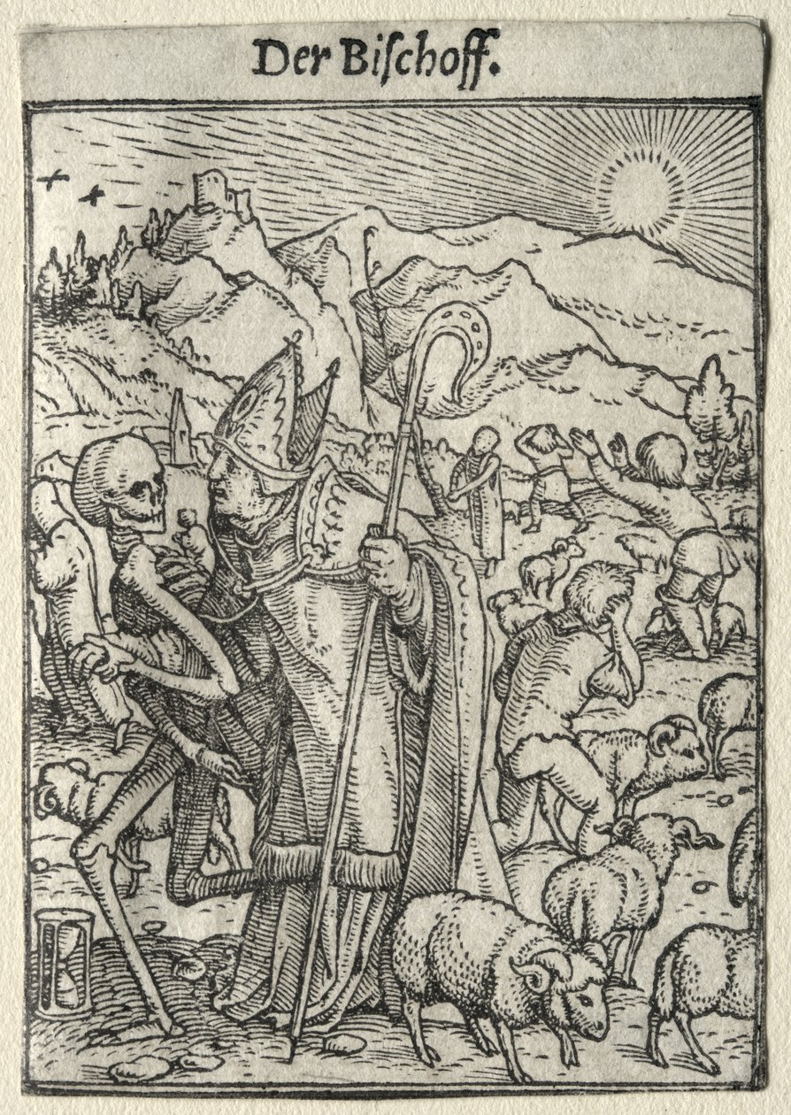 Dança da morte: O bispo de Hans Holbein the Younger