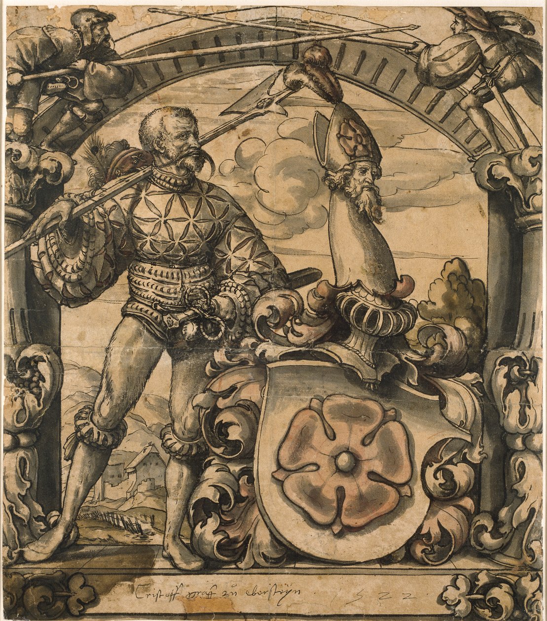 Projeto para um painel heráldico de vitrais, 1522 de Hans Holbein der Jüngere