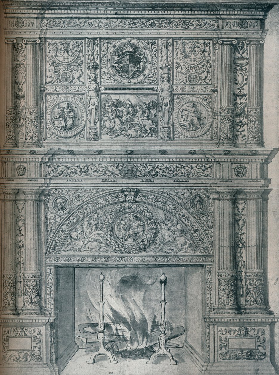 Desenho da peça da chaminé, c1537 de Hans Holbein der Jüngere