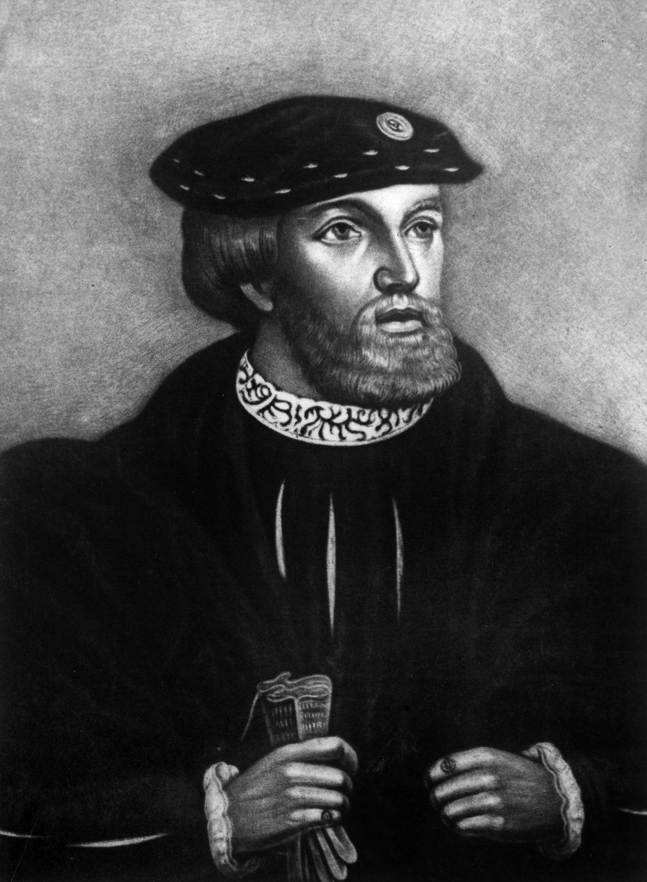 Edward Stafford, 3º duque de Buckingham (1478 1521), fundador do Magdalen College em Cambridge, decapitado por traição em 1521 (gravura) de Hans Holbein der Jüngere