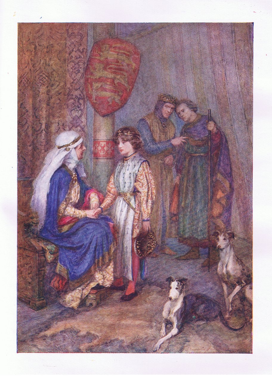 Hubert, Hubert, joga o olho no menino (King John), de Obras Completas de Shakespeare publicado por George Harrap & Co Ltd, década de 1920 de Hans Holbein der Jüngere